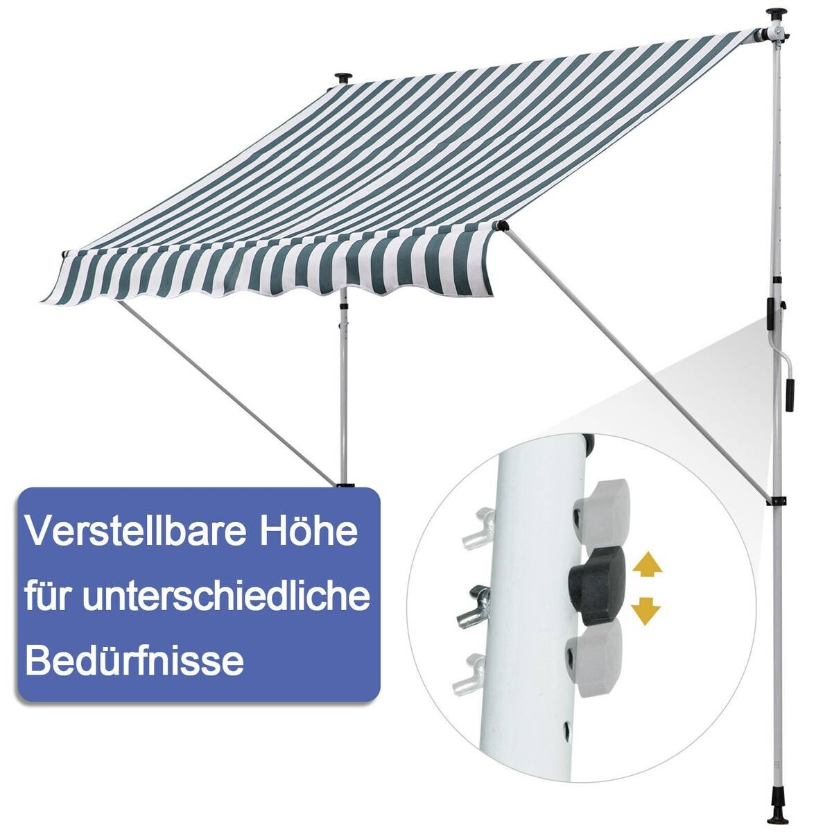 Outsunny Klemm-Markise grün B/H/L: ca. 200x280x150 cm