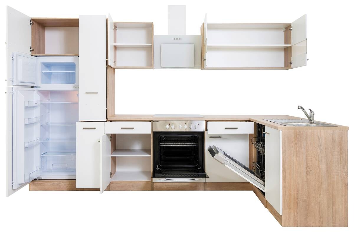 Respekta Winkelküche Economy weiß matt B/H/T: ca. 310x200x172 cm