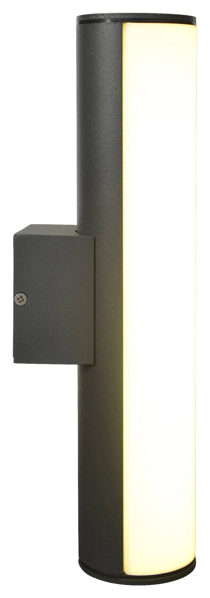 LED-Außenwandleuchte 1161997 dunkelgrau weiß B/H/T: ca. 30x6,5x9,5 cm