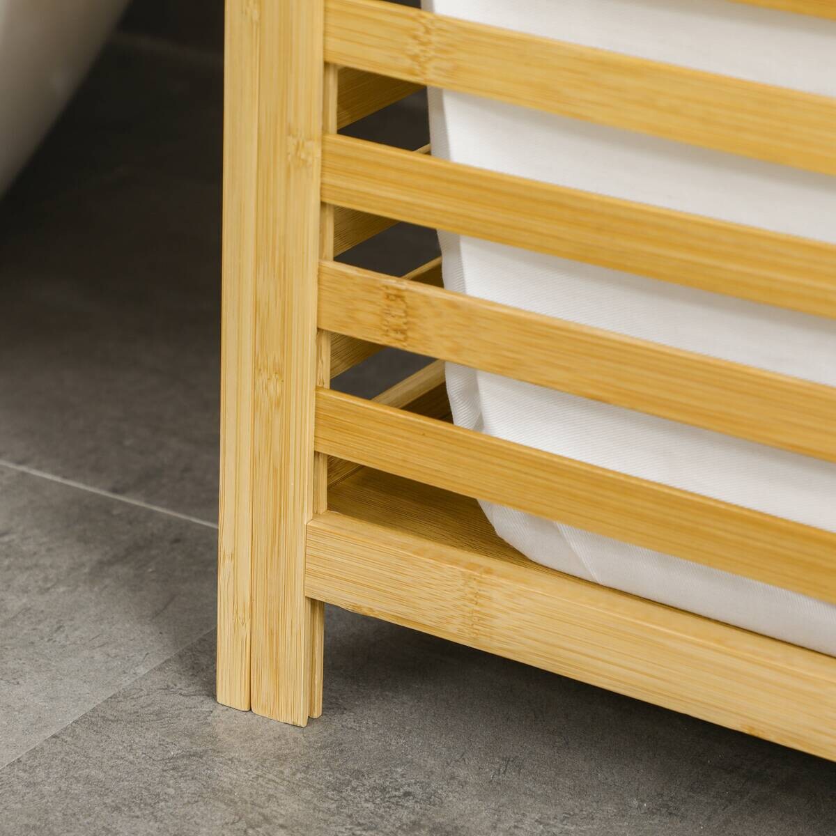 HOMCOM Wäschekorb natur Edelstahl B/H/L: ca. 36x60x50 cm