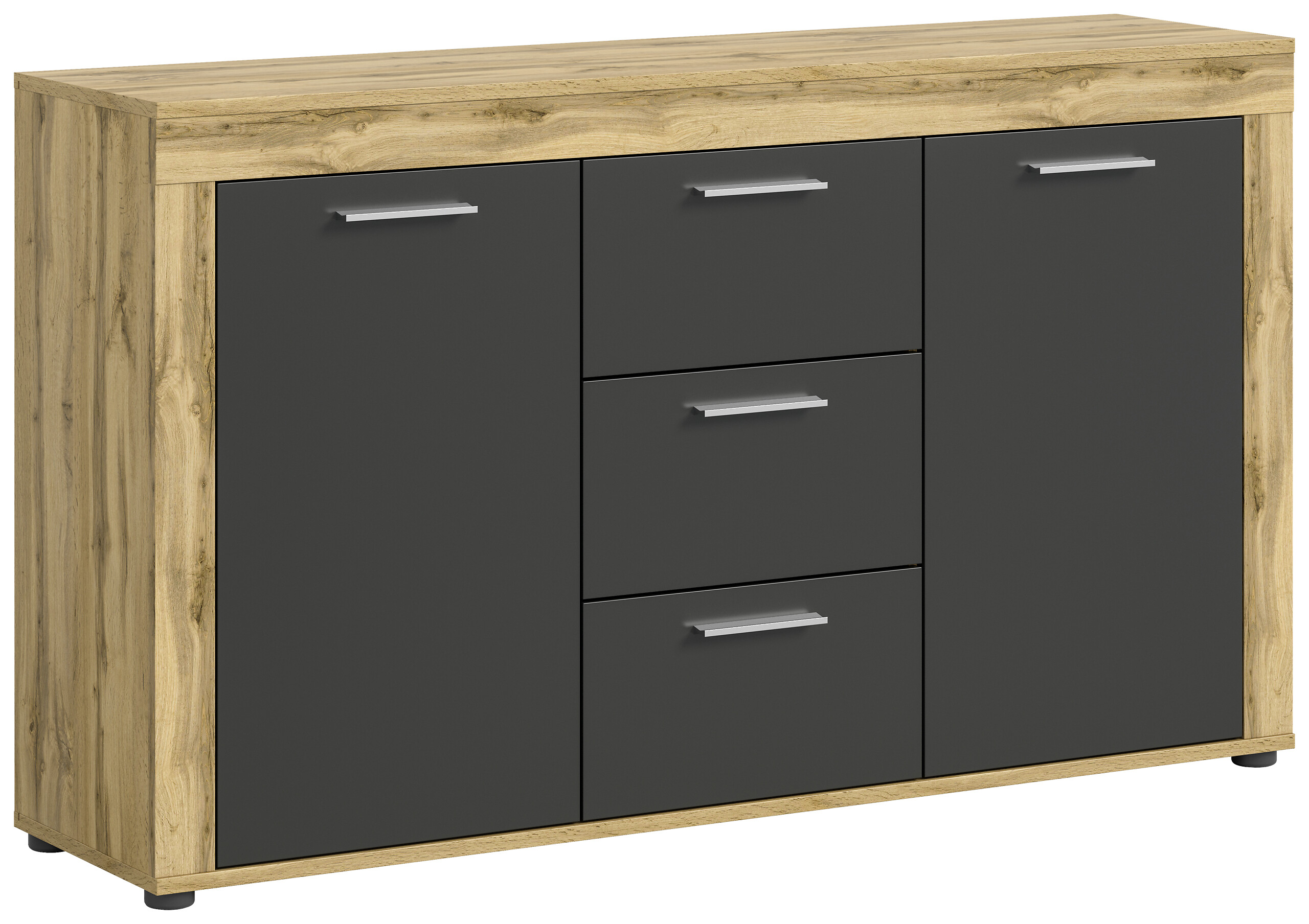 Sideboard Jam Eiche Wotan Nachbildung grau B/H/T: ca. 125x80x35 cm Sideboard Jam Eiche Wotan Nachbildung grau B/H/T: ca. 125x80x35 cm