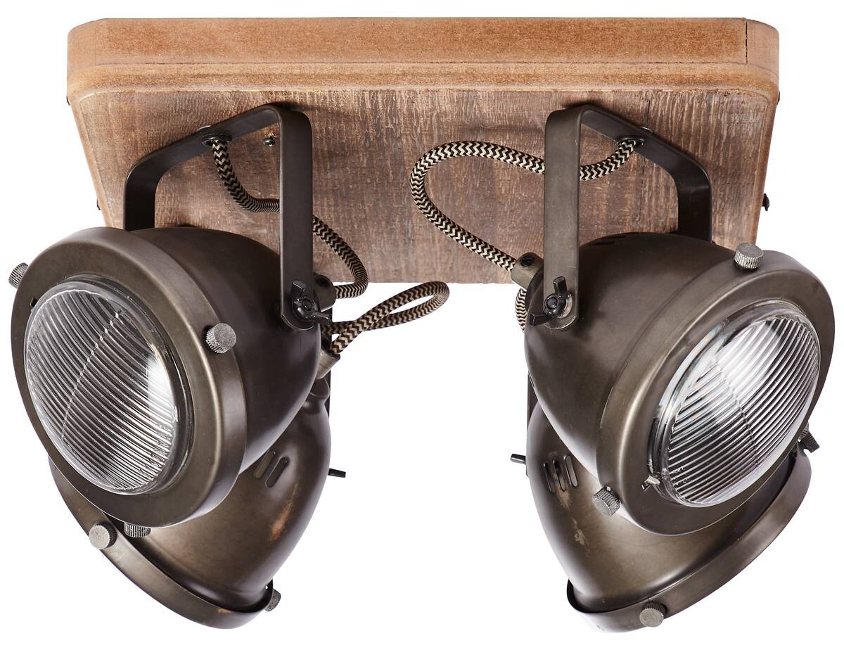 Brilliant Deckenleuchte Carmen Wood 72035/84 braun Metall Holz B/H/L: ca. 29x17,5x29 cm GU10 4 Brennstellen