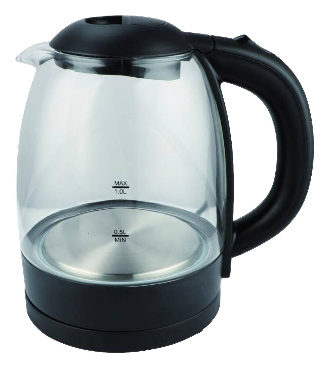 Elta Glas-Wasserkocher GWK-1000.1 transparent schwarz Glas Kunststoff B/H/T: ca. 21x22x18 cm ca. 1 l