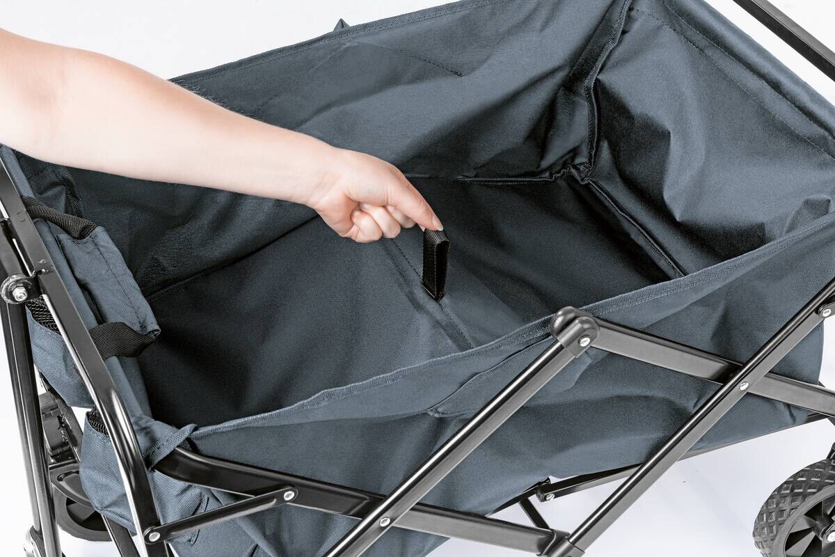 EasyMaxx Bollerwagen grau Metall B/H/L: ca. 14x51,5x64,5 cm