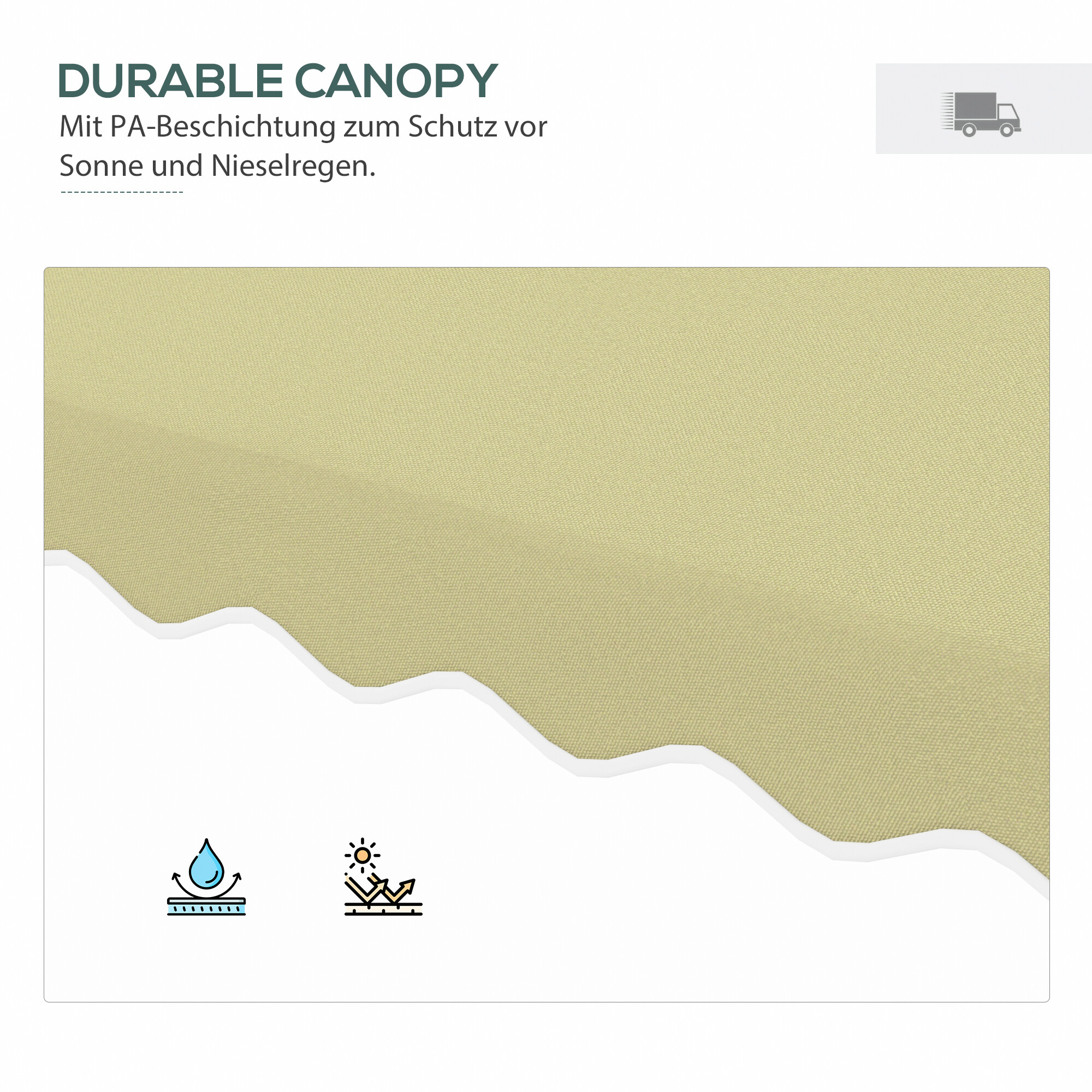 Outsunny Sonnenschirm beige Polyester B/H/L: ca. 243x251x243 cm