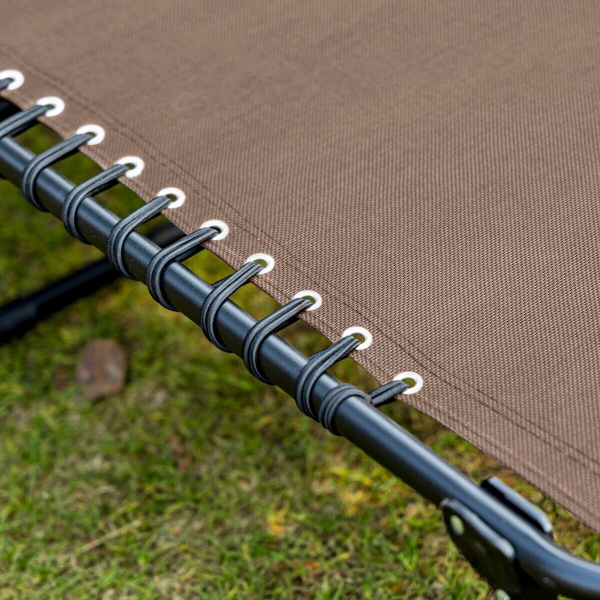 Outsunny Sonnenliege braun Stahl B/H/L: ca. 58x30x185 cm