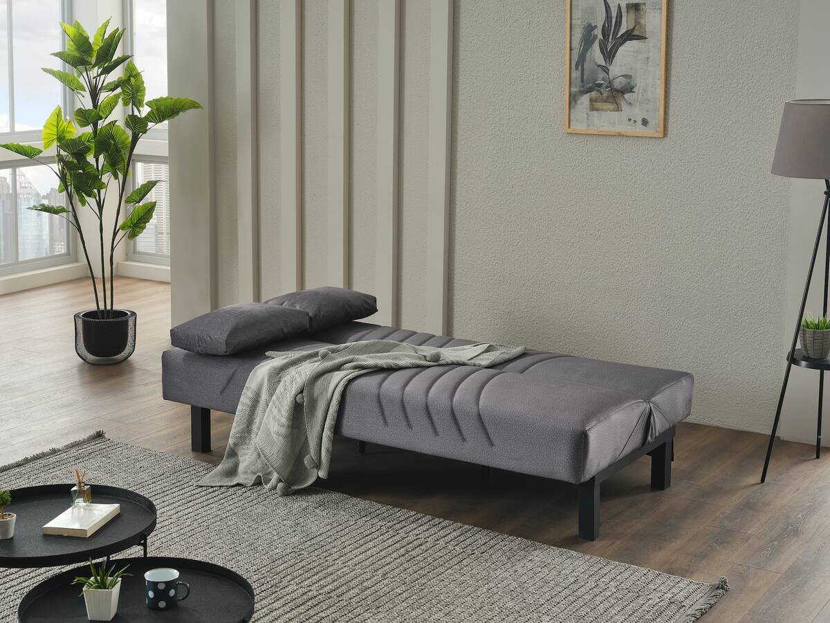 Schlafsofa grau Polyester B/H/T: ca. 190x86x84 cm