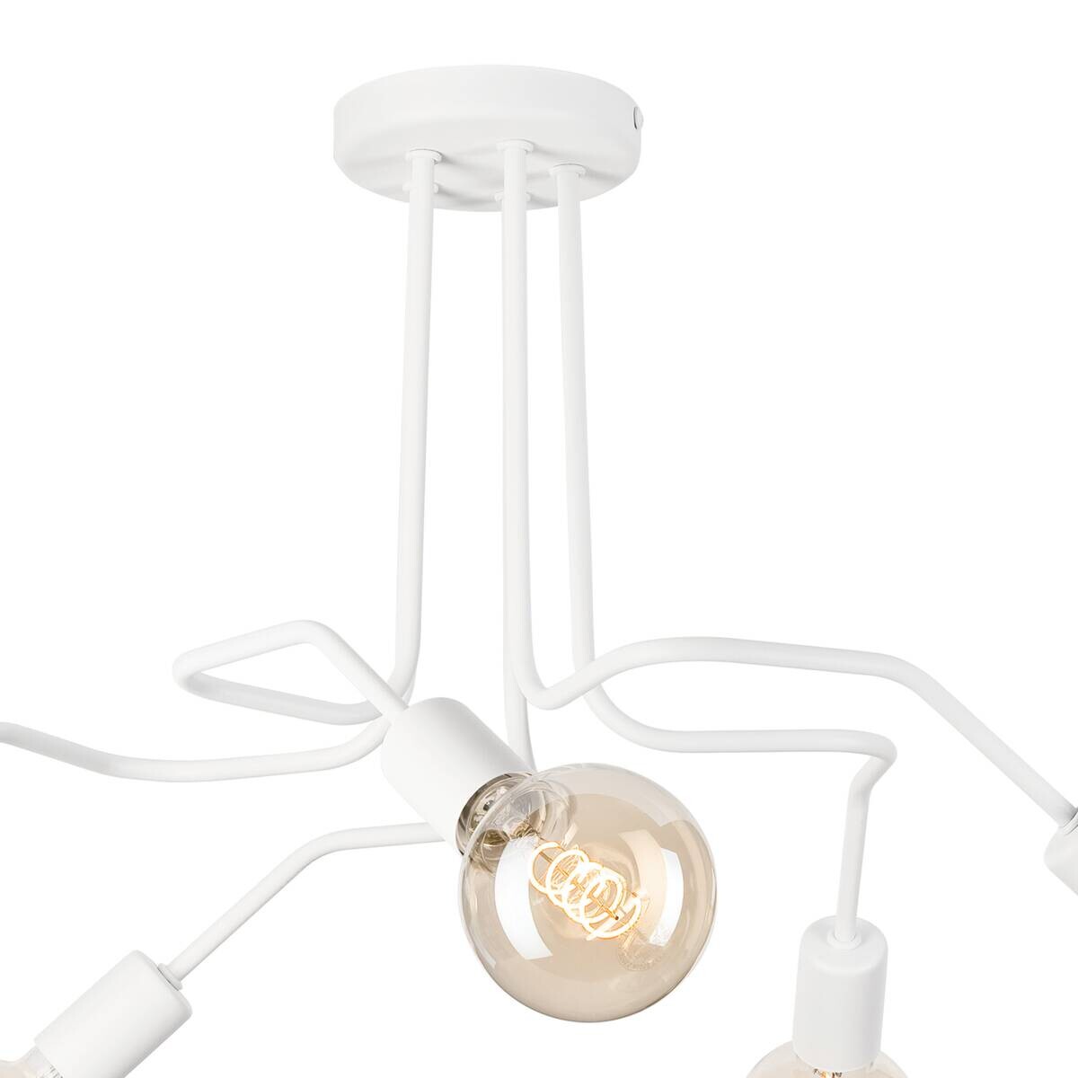 Lamkur Deckenleuchte Domino weiß Stahl H/L: ca. 40x59 cm E27 5 Brennstellen