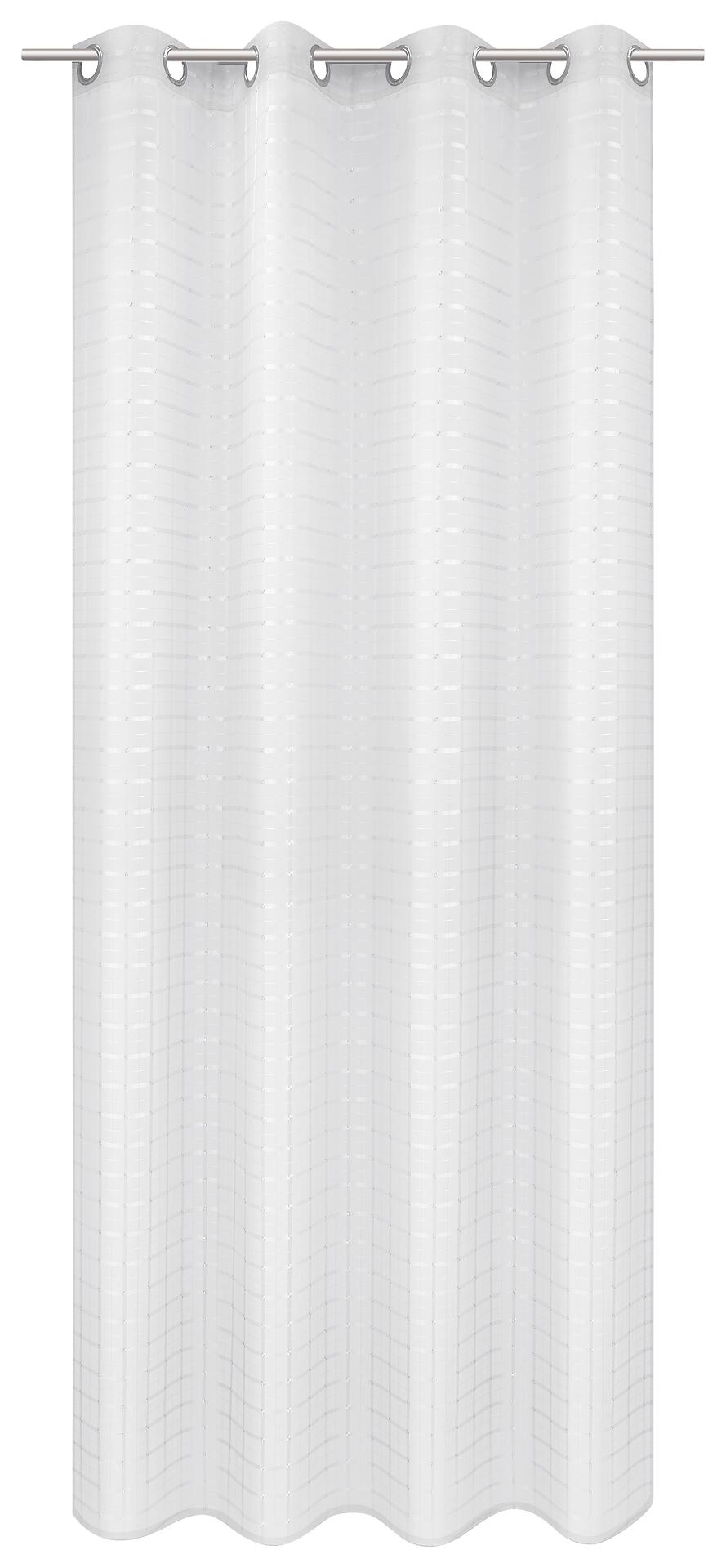 POCOline Ösenvorhang Check weiß B/L: ca. 135x245 cm