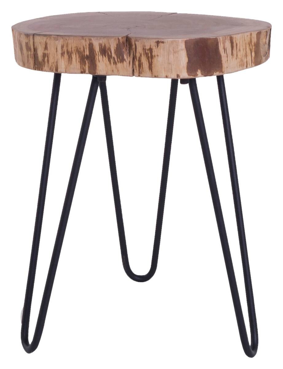 Beistelltisch NASTI natur schwarz pulverbeschichtet Akazie Metall