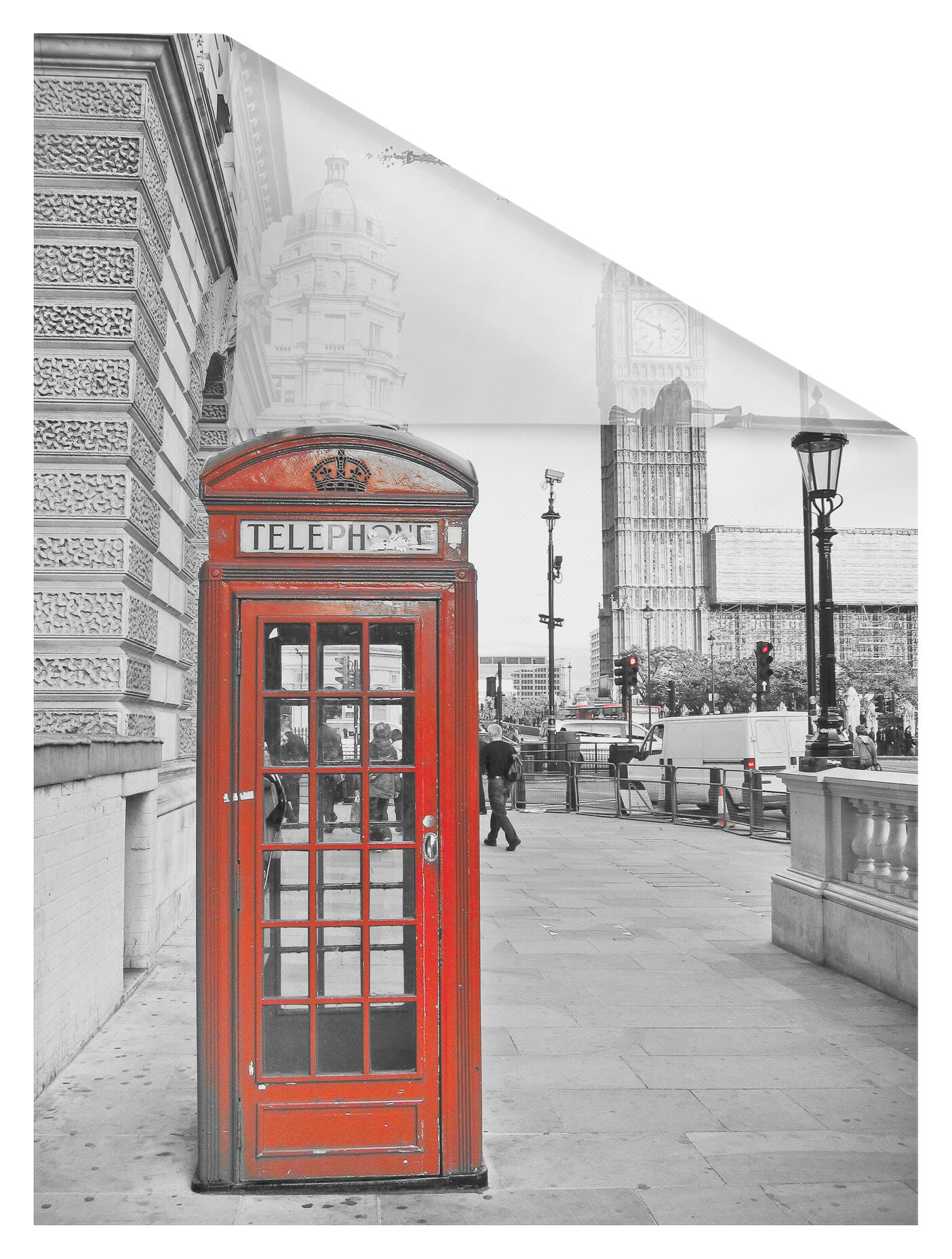 LICHTBLICK Fensterfolie London London London rot B/L: ca. 100x180 cm
