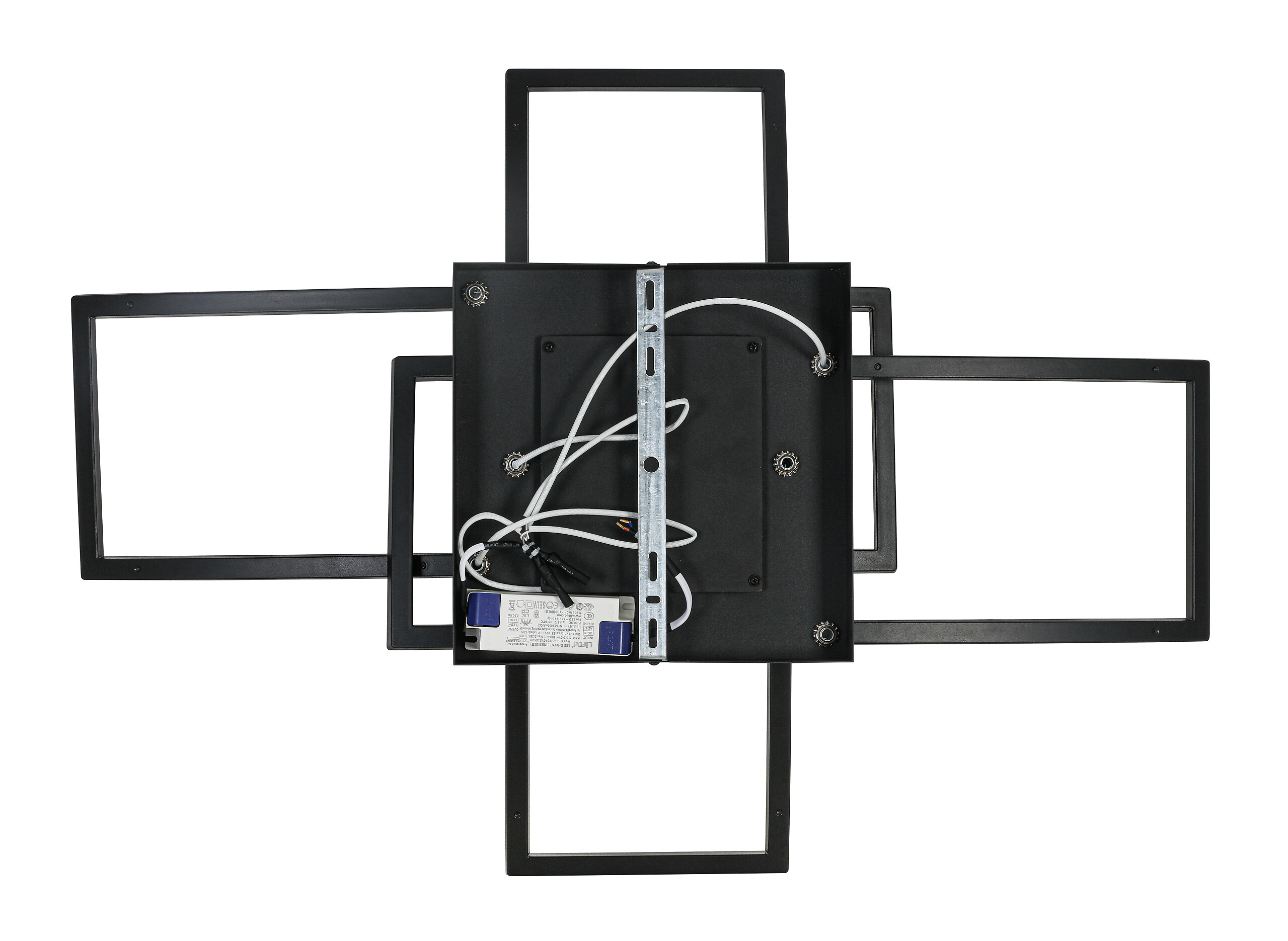 Nolo LED-Deckenleuchte Curve schwarz Metall B/H/L: ca. 59x15x82 cm