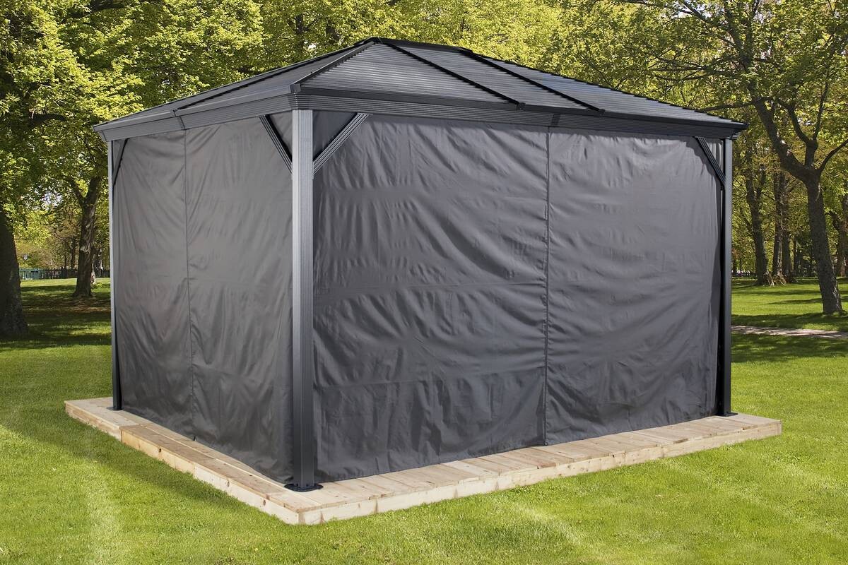 Sojag Pavillon Ventura anthrazit Stahl B/H/L: ca. 296x260x296 cm