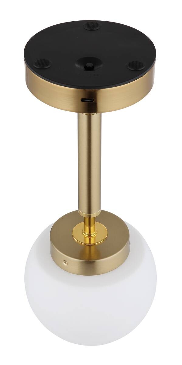 GLOBO LED-Tischleuchte Opal messing Glas Metall H/D: ca. 28,5x11,5 cm 1 Brennstellen