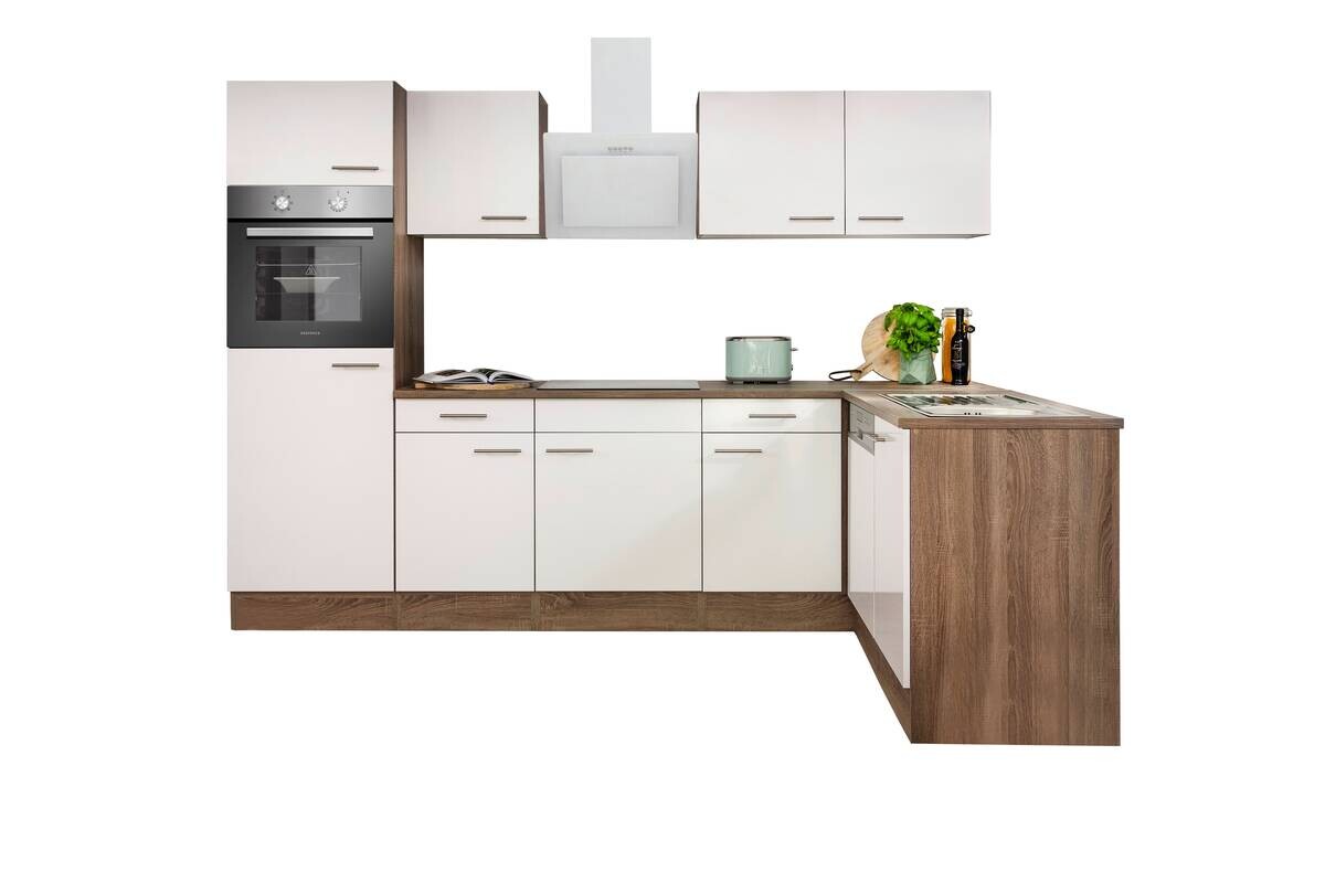 Respekta Winkelküche KBL280EYWS weiß B/H/T: ca. 280x205x172 cm