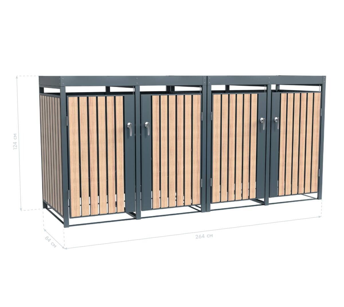 Westmann Mülltonnenbox Planta braun B/H/L: ca. 264x124x84 cm