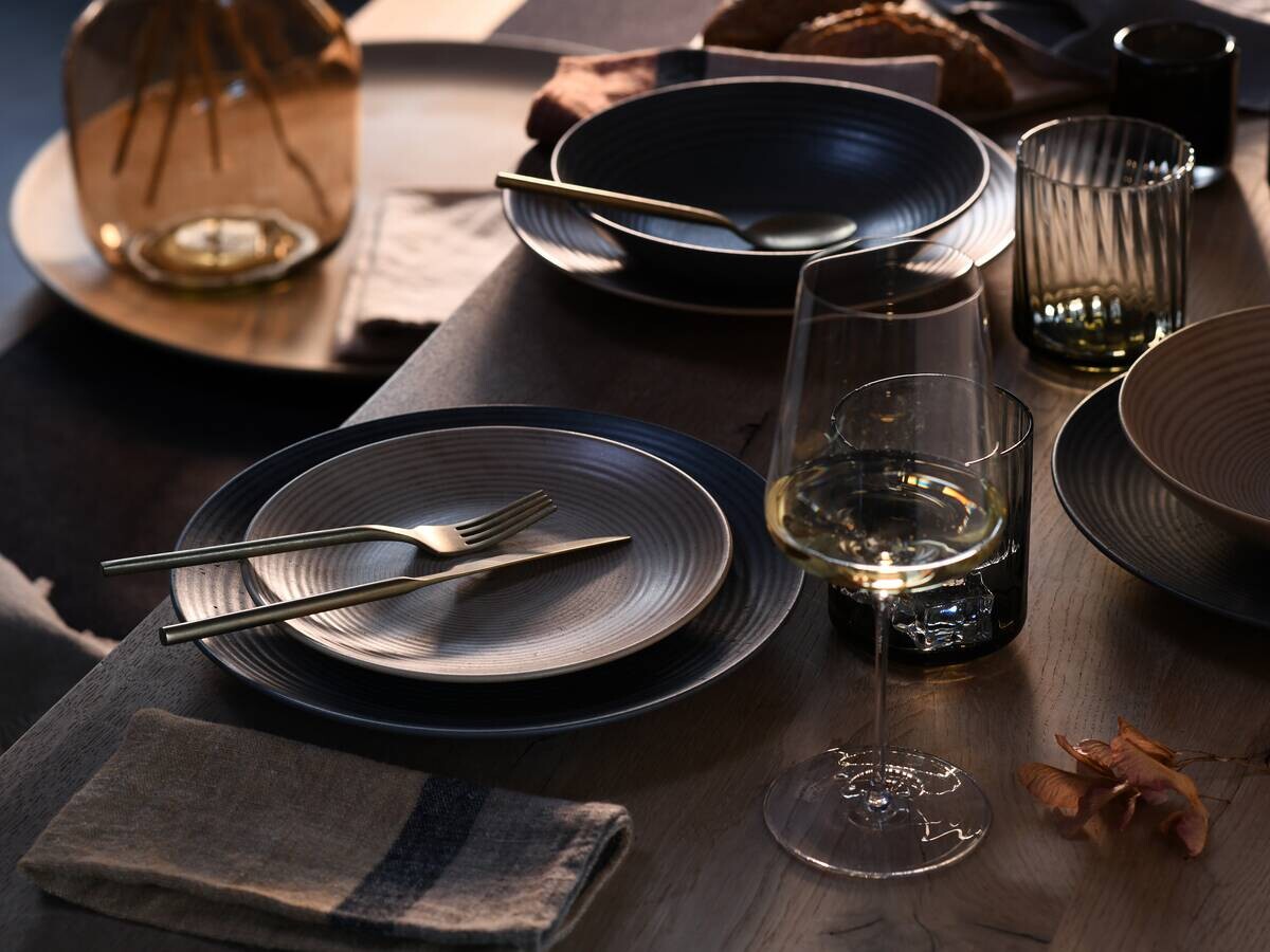 CreaTable Teller-Set Catania sand Steinzeug