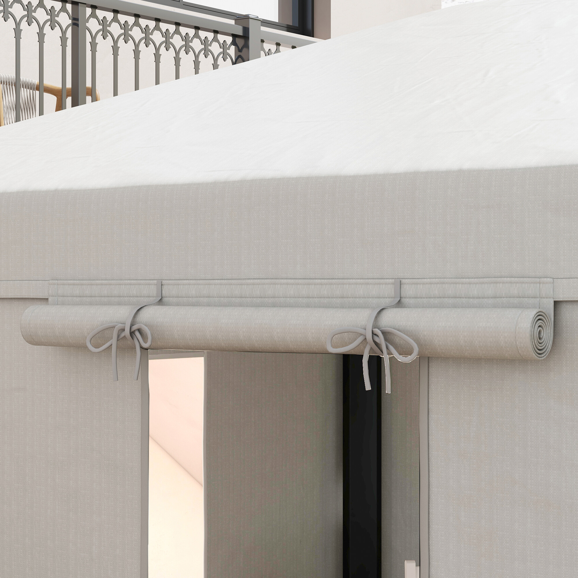 Outsunny Pavillon-Abdeckung 3,6x3m weiß Kunststoff B/H/L: ca. 300x270x360 cm