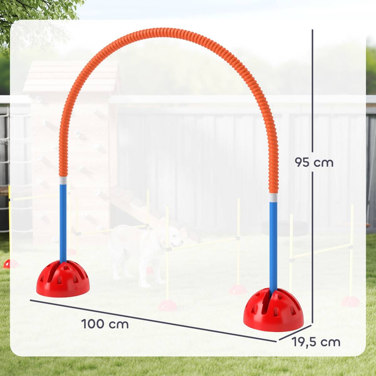 PawHut Hund Agility Set blau Kunststoff B/H/L: ca. 19,5x95x100 cm