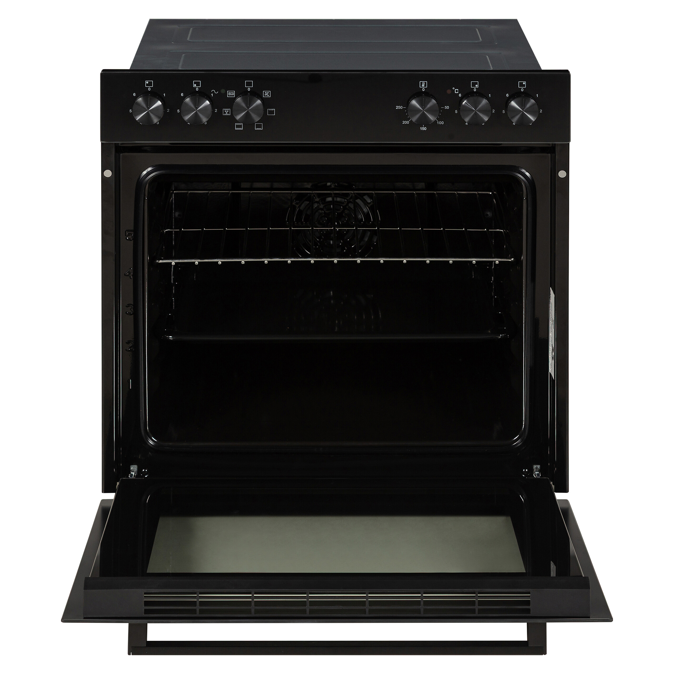 Mican Einbauherdset HSU73S schwarz Edelstahl B/H/T: ca. 59,5x59,5x57,5 cm