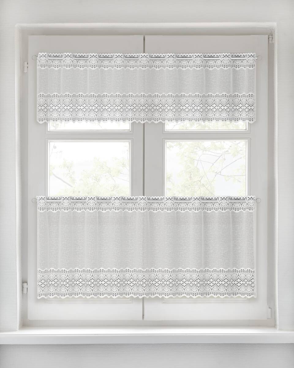 POCOline Scheibengardine Helgoland weiß B/L: ca. 140x45 cm