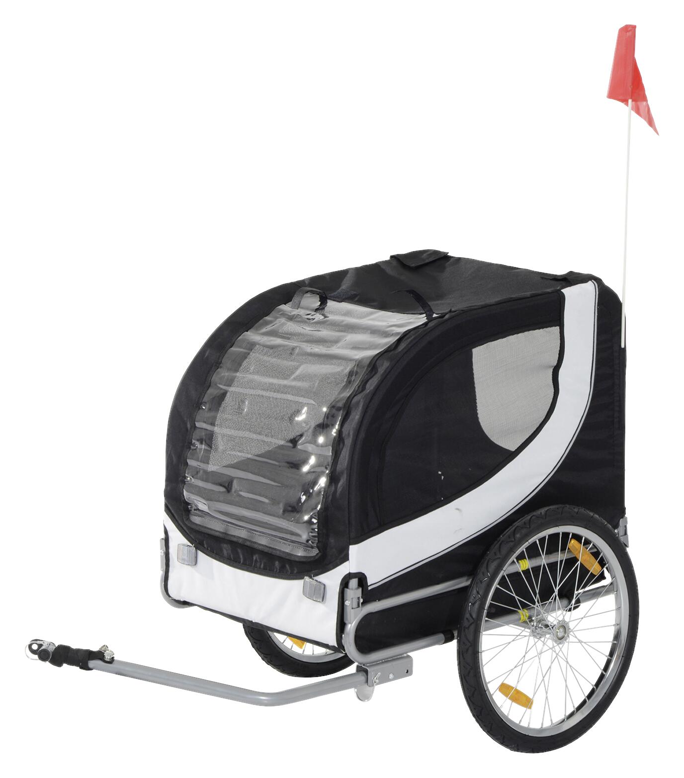 PawHut Fahrradanhänger 20 Zoll schwarz schwarz B/H/L: ca. 73x94x78 cm