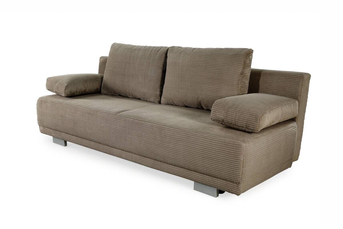 Schlafsofa taupe Microfaser B/H/T: ca. 196x78x82 cm