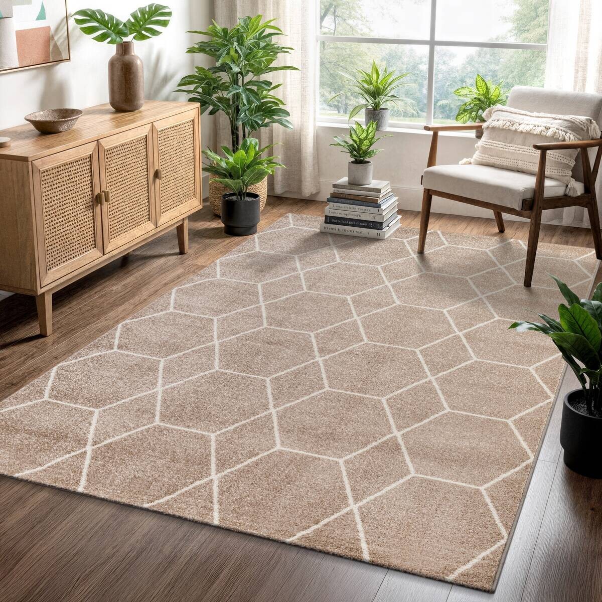 Sanat Teppich Trellis beige B/L: ca. 120x170 cm