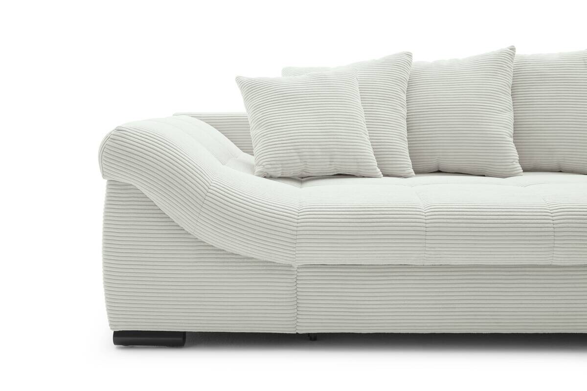 Ecksofa mit Bettfunktion ivory Microfaser B/H/T: ca. 303x88x202 cm