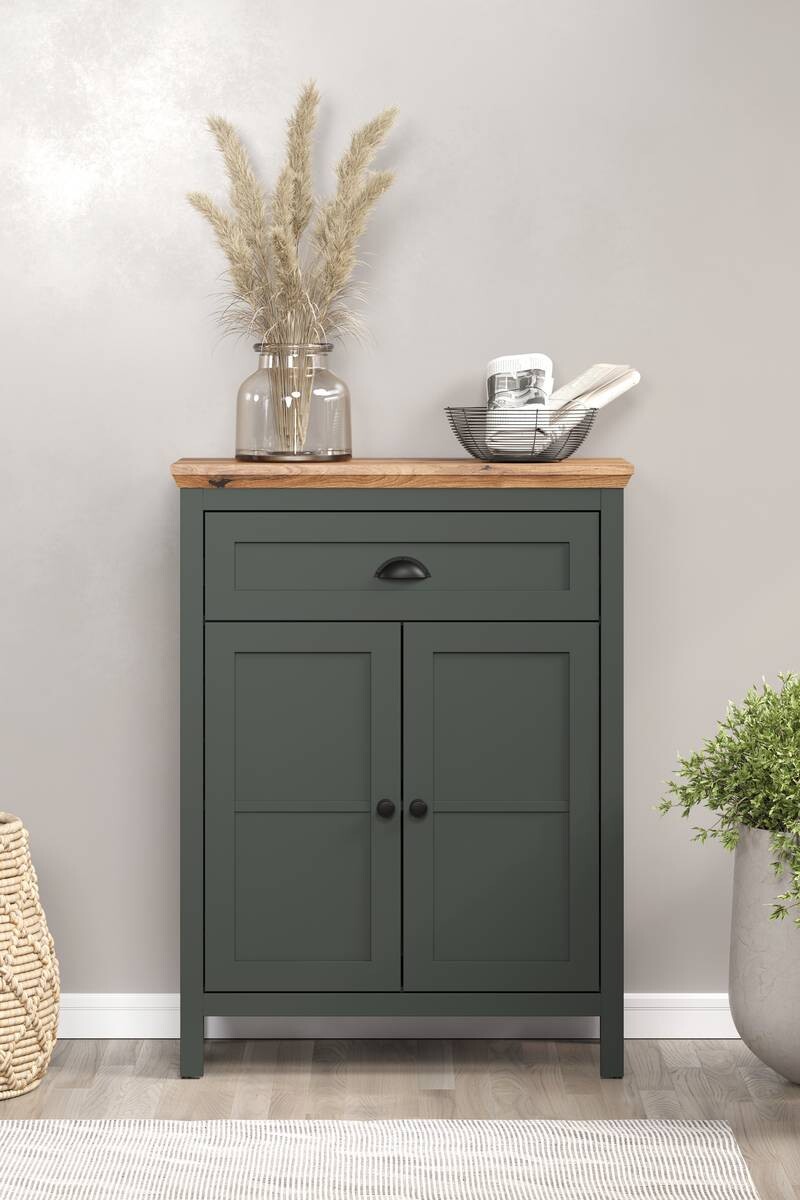 Kommode Stanton tannengrün Eiche Evoke Coast Nachbildung B/H/T: ca. 77x102x39 cm