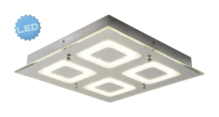 Näve Leuchten LED Deckenleuchte NV1223942 Chrom Metall B/H/T: ca. 36x6x36 cm null 1 Brennstellen