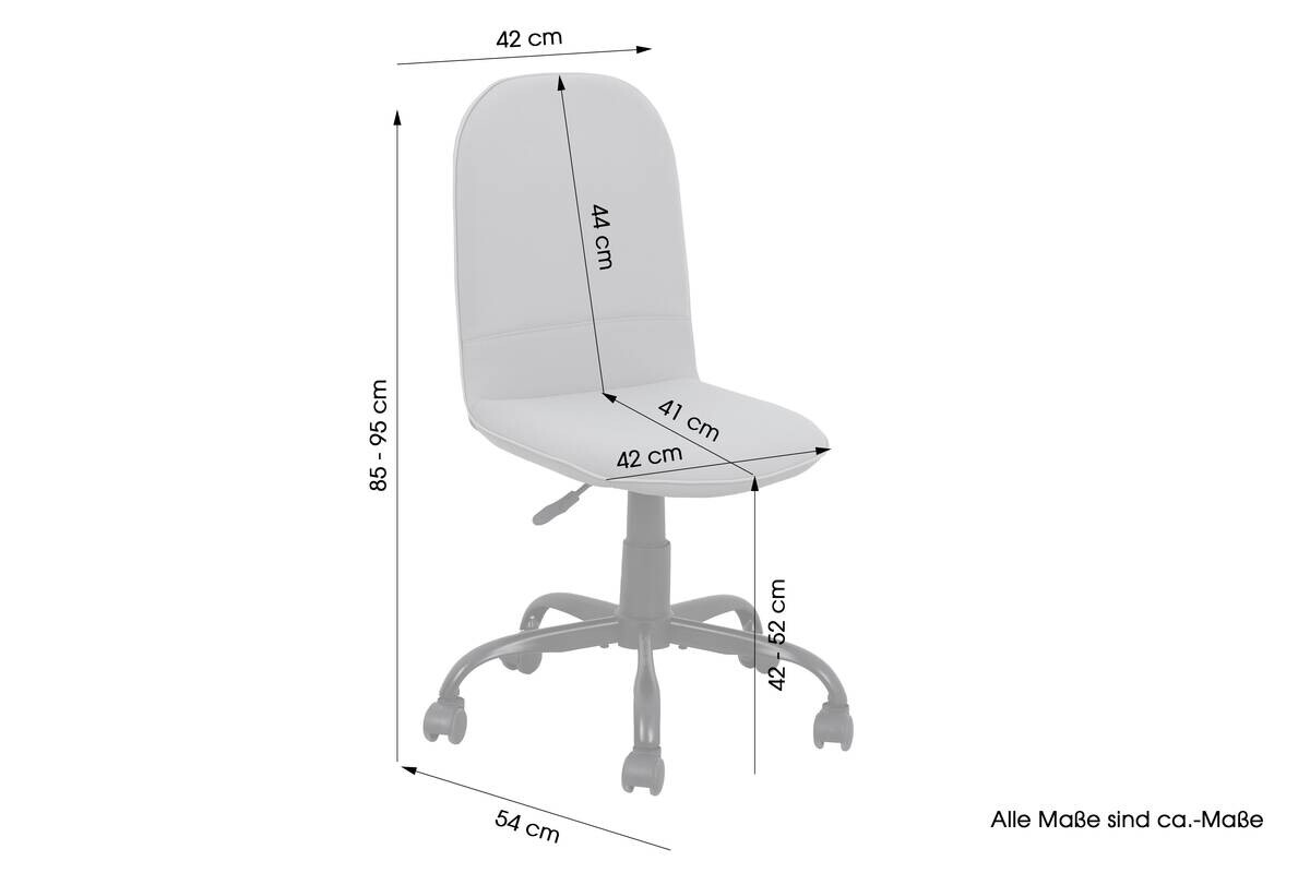Drehstuhl TROLLY schwarz grau Metall Stoff