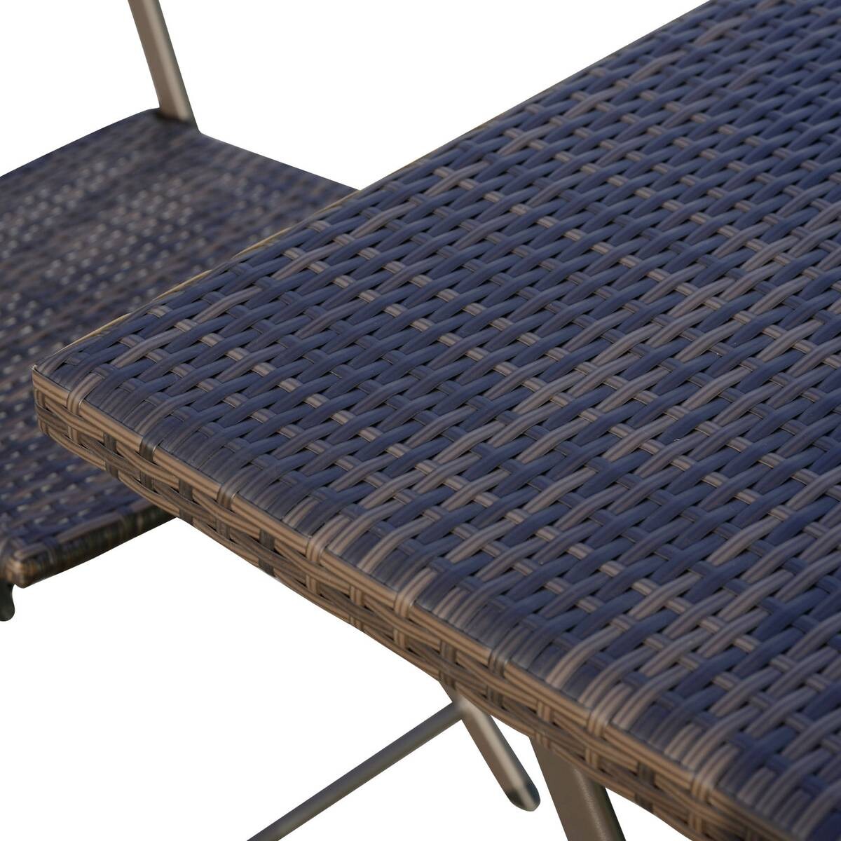 Outsunny Balkonset café braun Polyrattan