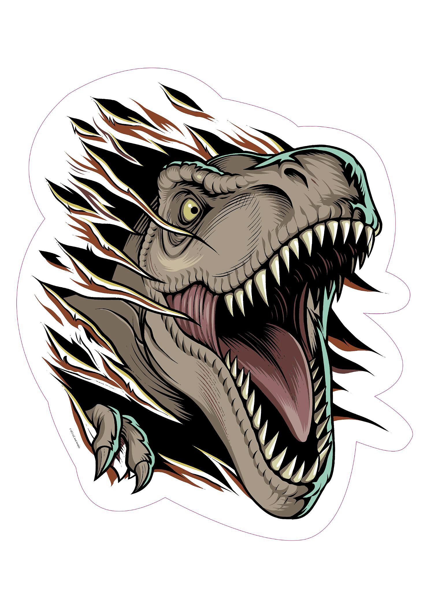 Wandsticker Jurassic B/L: ca. 50x70 cm