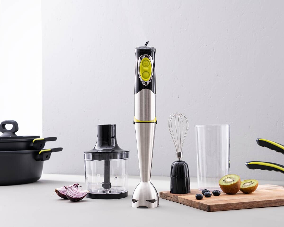 BERGNER Stabmixer grün schwarz Edelstahl B/H/L: ca. 14x23x24 cm