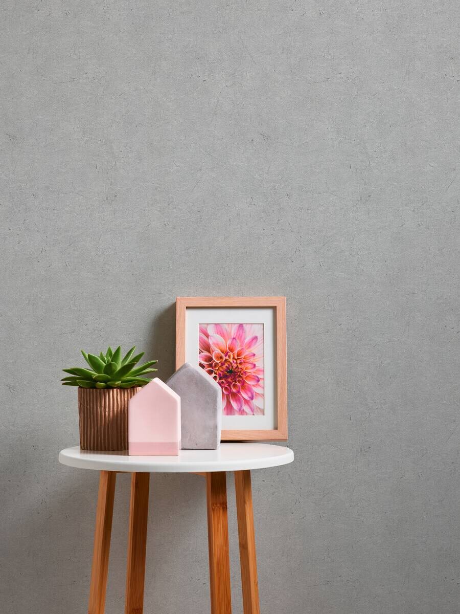 A.S.Creation Vliestapete Authentic Walls 2 Uni grau B/L: ca. 53x1005 cm