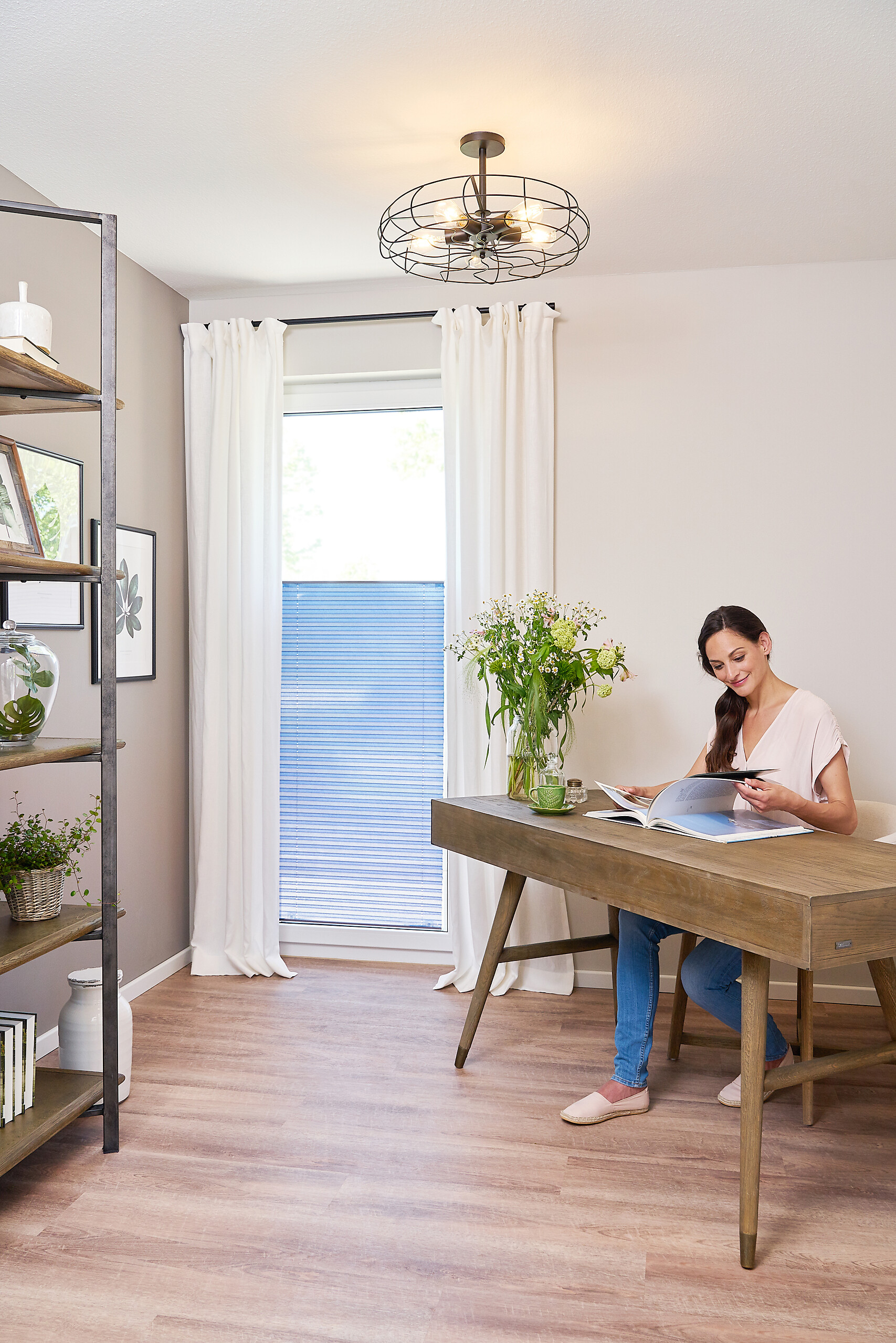 LICHTBLICK Spannplissee blau B/L: ca. 70x130 cm