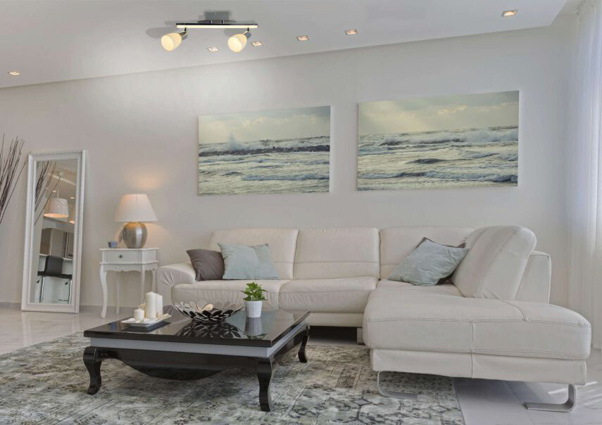 Näve Leuchten LED Deckenleuchte NV1233142 Chrom Metall Glas B/H/L: ca. 8x22x39 cm 2 Brennstellen