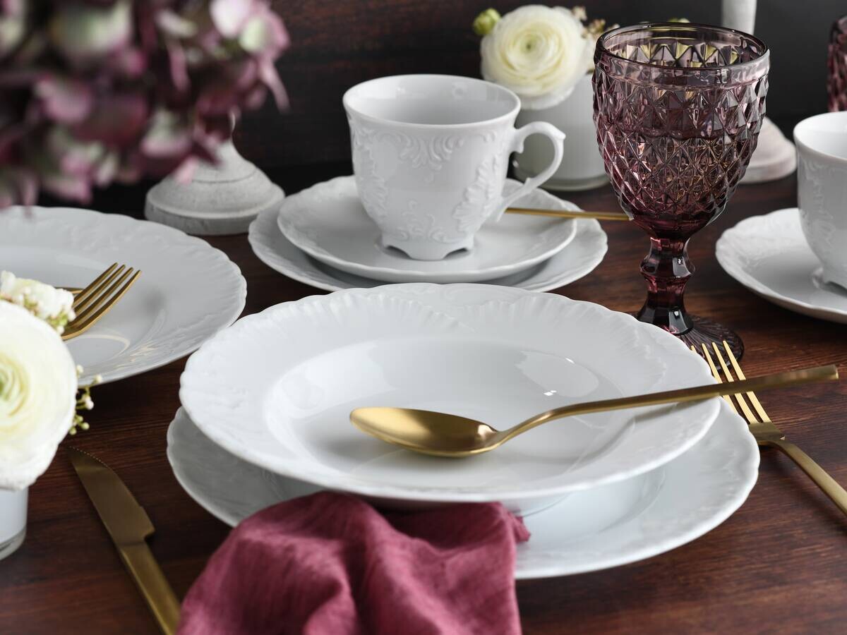 CreaTable Kombiservice Rokoko weiß Porzellan 30 tlg.