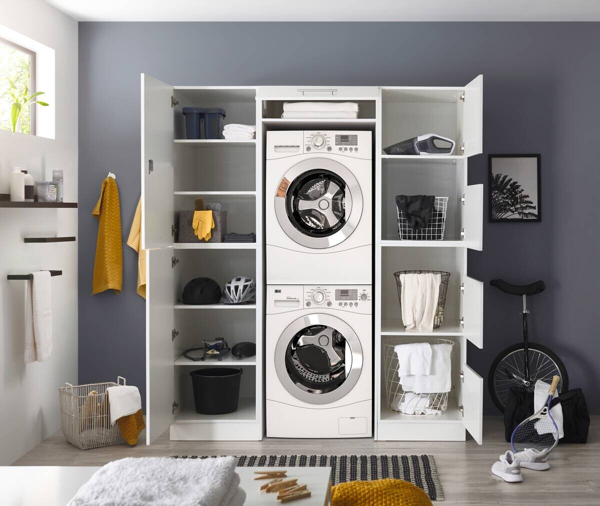 Respekta Hauswirtschaftsraum-Set Clara weiß matt B/H/T: ca. 167,4x200x67,6 cm