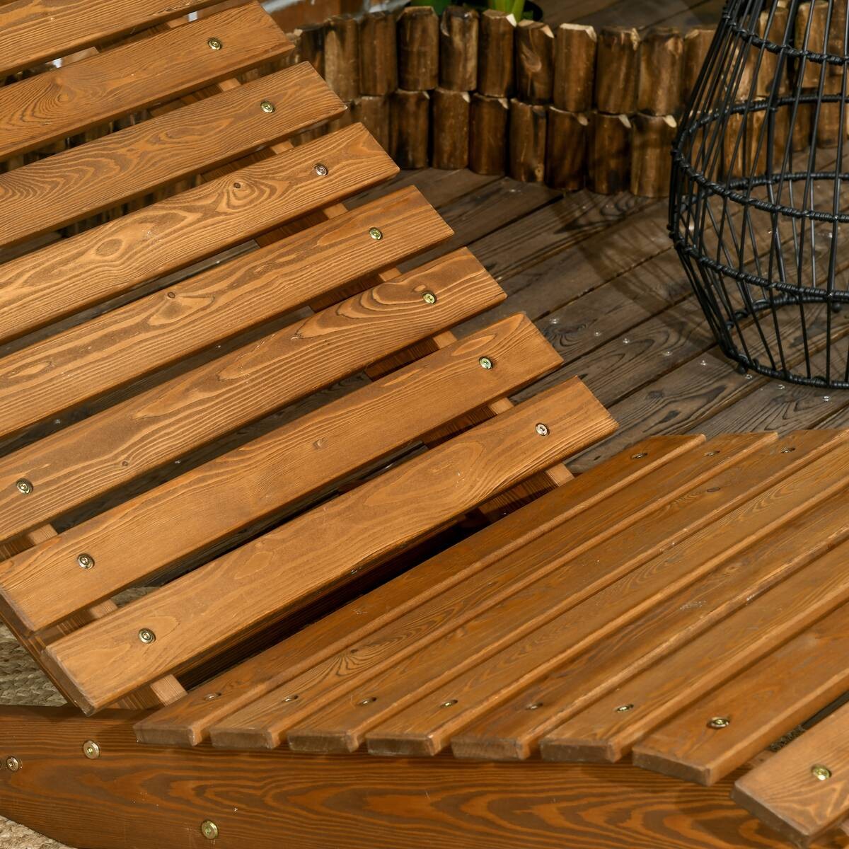 Outsunny Gartenliege mit Holzrahmen