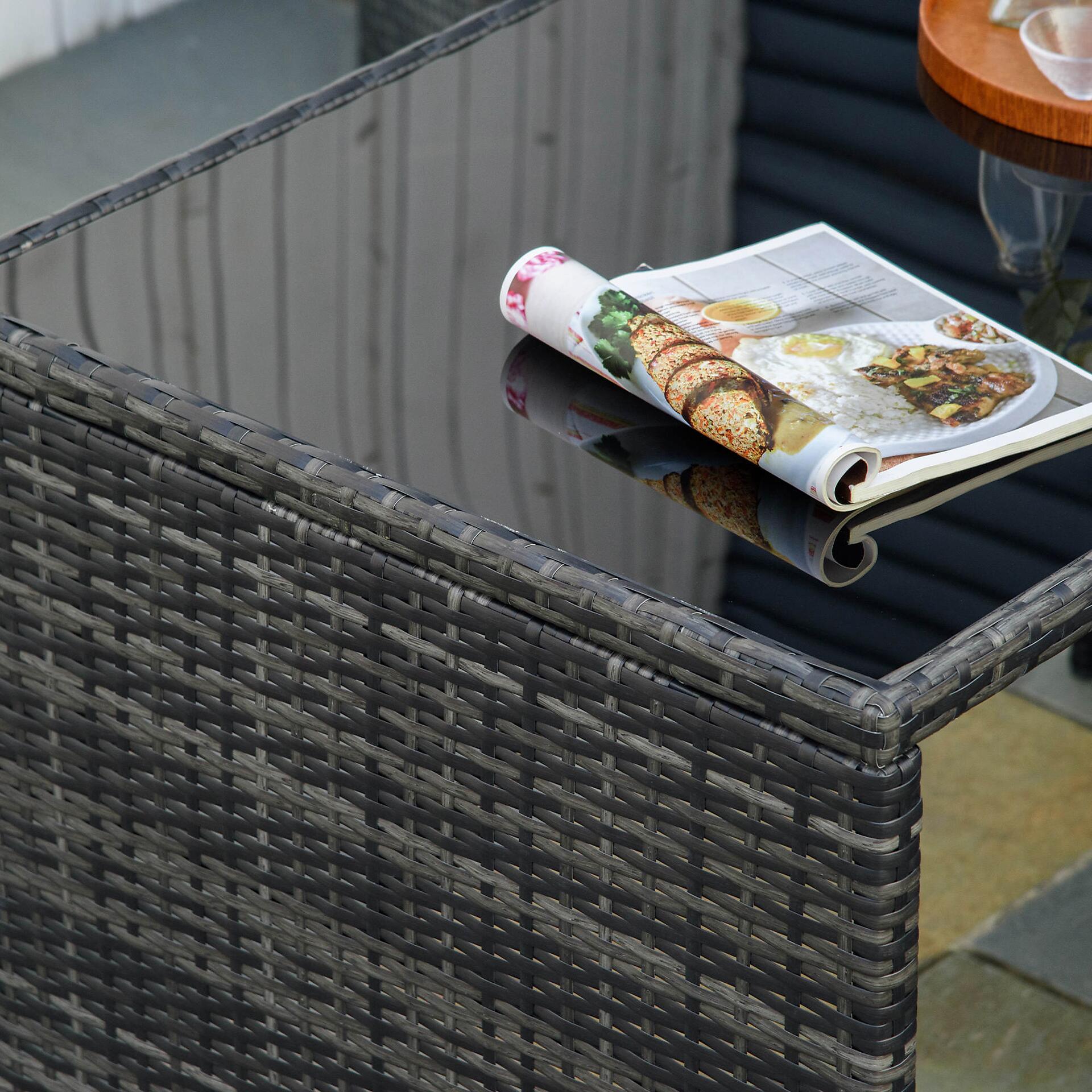 Outsunny Sitzgruppe grau Polypropylen B/H/L: ca. 69x120x77,5 cm