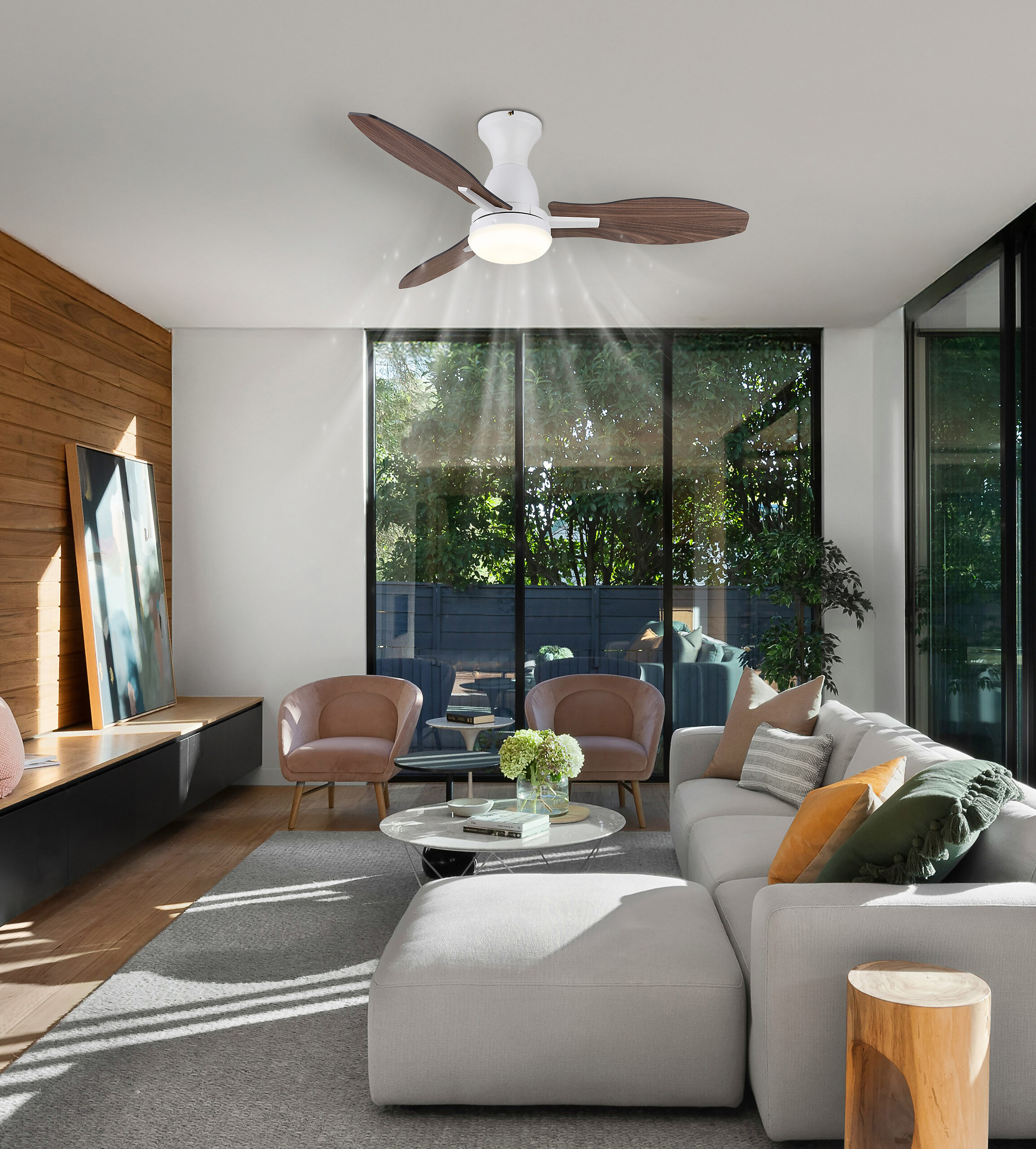 GLOBO LED-Deckenventilator Opal weiß H/D: ca. 32,5x107 cm max. 22 W GLOBO LED-Deckenventilator Opal weiß H/D: ca. 32,5x107 cm max. 22 W