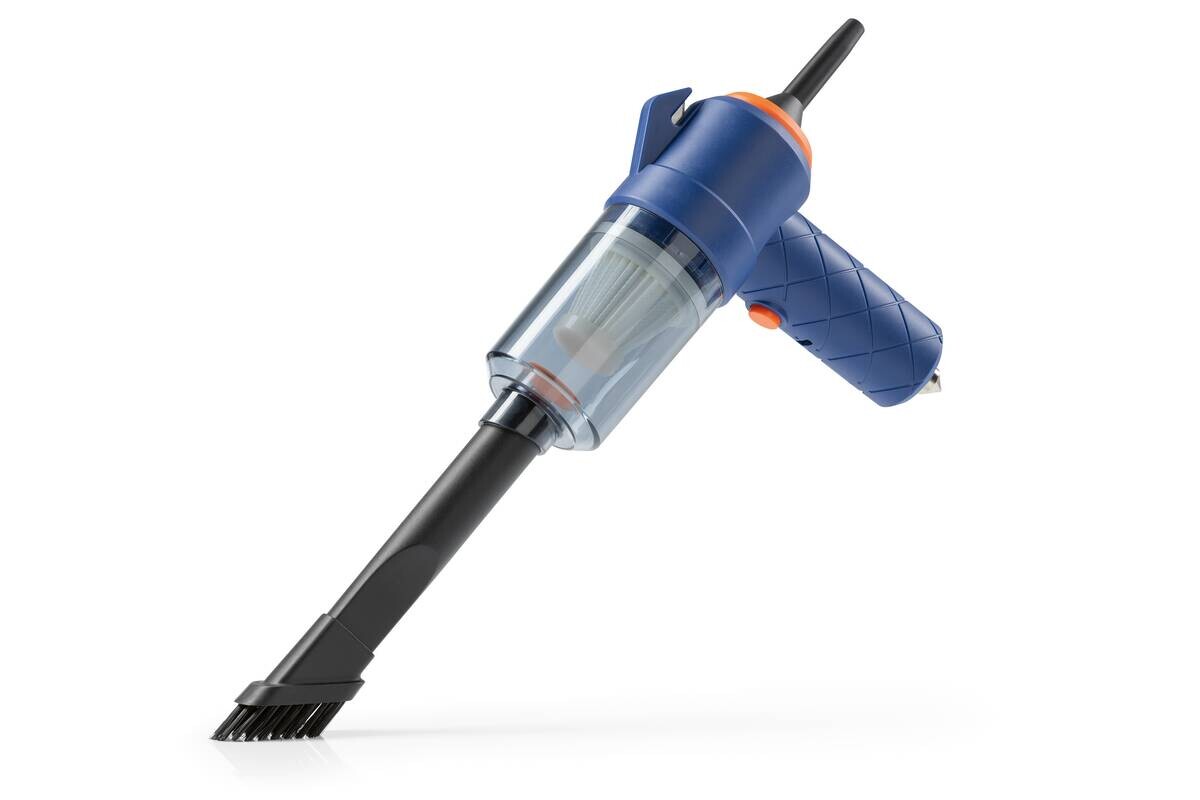 CLEANmaxx Akku-Handstaubsauger blau orange B/H/L: ca. 7x16,5x20 cm