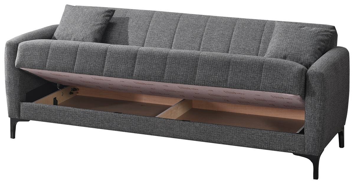 Schlafsofa Rovigo anthrazit Microfaser B/H/T: ca. 214x84x83 cm
