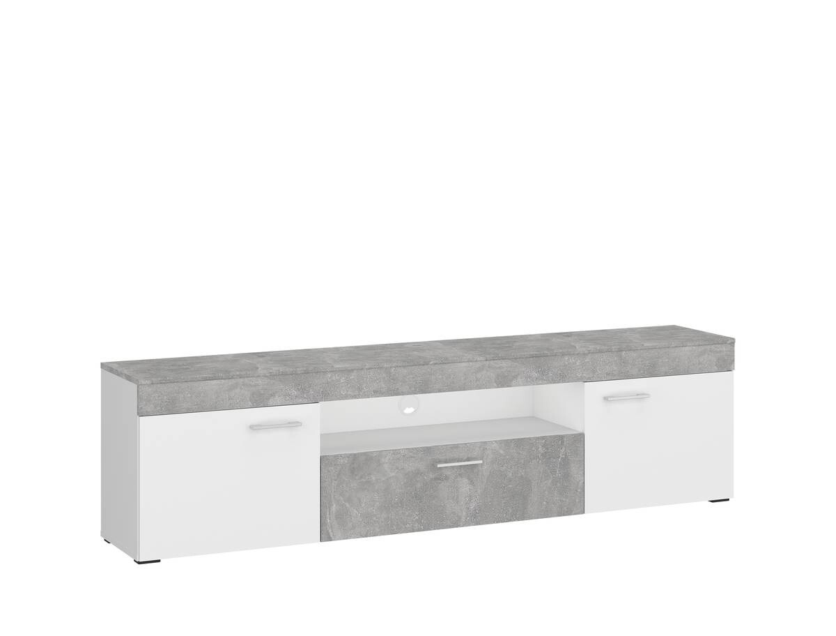 TV-Lowboard Vulcan Plus Beton Optik weiß B/H/T: ca. 180x49x40 cm