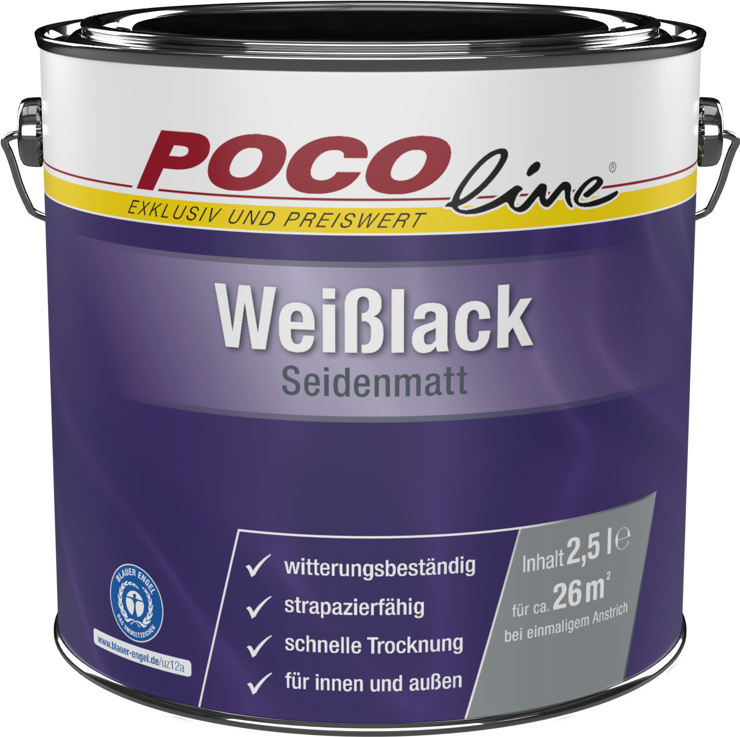 POCOline Weißlack weiß seidenmatt ca. 2,5 l
