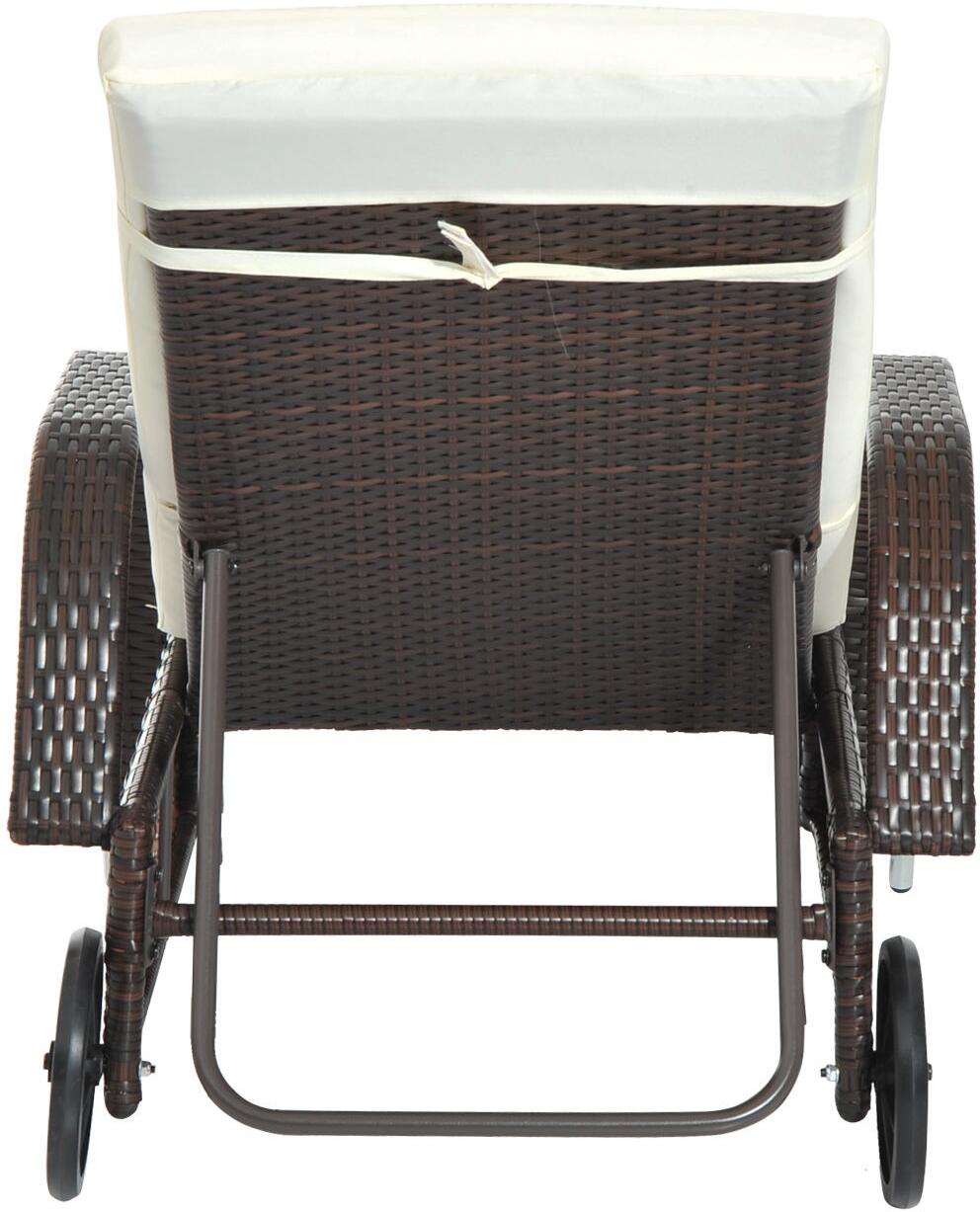 Outsunny Sonnenliege braun Metall B/H/L: ca. 73x103x200 cm