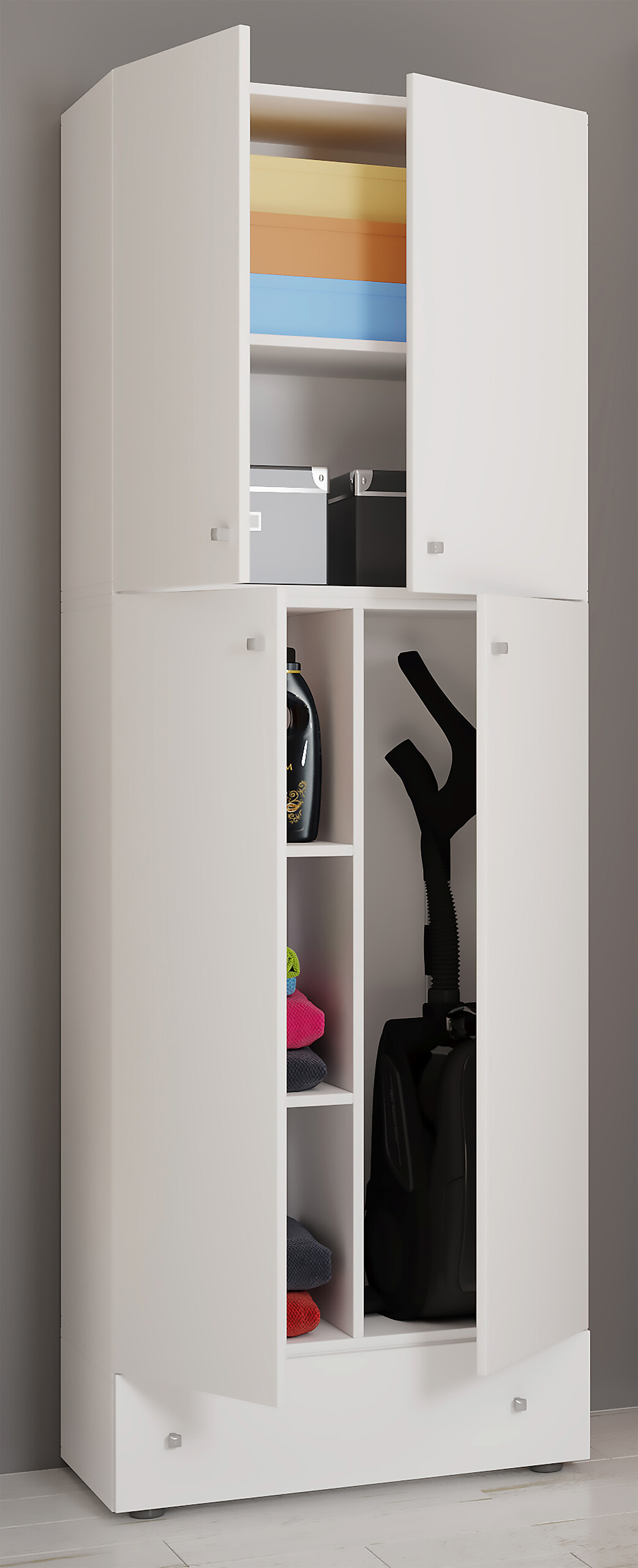 Putzschrank Lona weiß B/H/T: ca. 70x200x39 cm