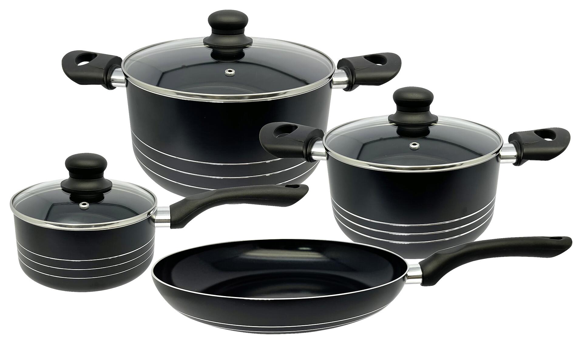 POCOline Topfset schwarz Aluminium 7 tlg.